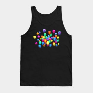 3D Colorful Balloons Design Tank Top